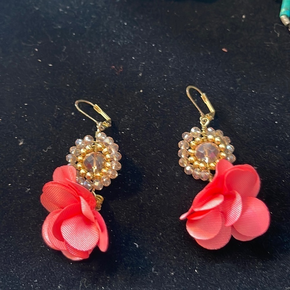 CORRAL Flower With Beaded Detailing Pierced Earrings. P